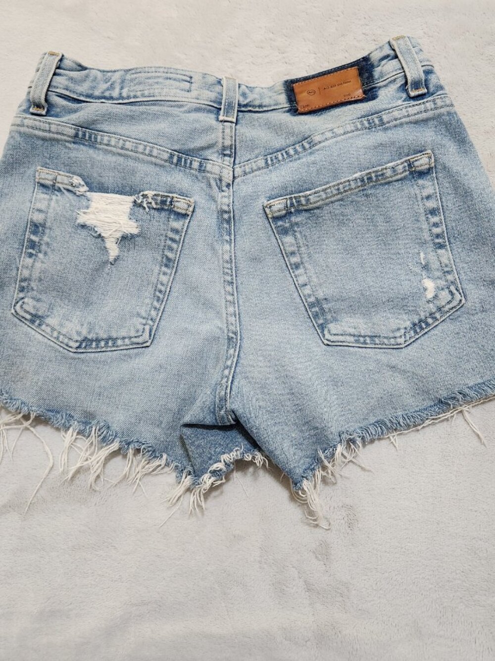 AG Alexxis Womens Shorts Size 26 R High Waist Wedgie Button Fly Grunge Frayed - Picture 3 of 16